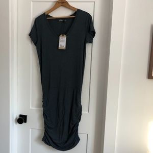 NWT - prAna Foundation Dress, XL, grey blue heather